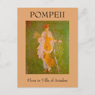 Cartão Postal Fresco da Flora em Villa de Ariadne, Pompeia