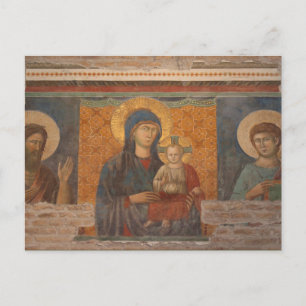 Cartão Postal Fresco Da Madonna E Da Criança