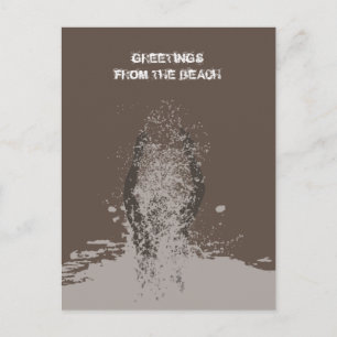 Cartão Postal Fresco Monocromático Grunge Homem Água Borrifo