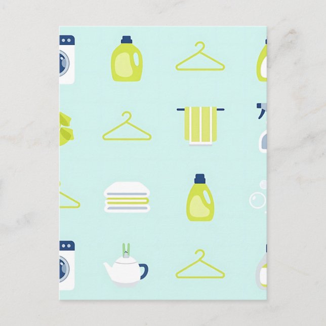 Cartão Postal Fresh Laundry Day Pattern (Frente)