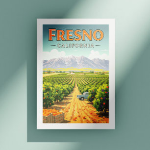 Cartão Postal Fresno Califórnia Antiga