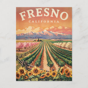 Cartão Postal Fresno Califórnia Viagem Vintage