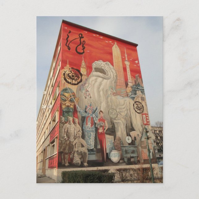 Cartão Postal Fresque Shanghaï - Mur peint - Lyon (Frente)