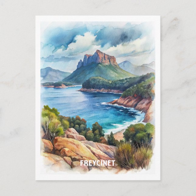 Cartão Postal Freycinet National Park Watercolor Painting (Frente)