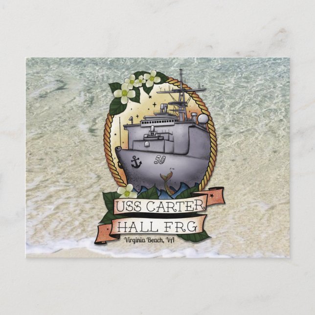 Cartão postal FRG USS Carter Hall (Frente)