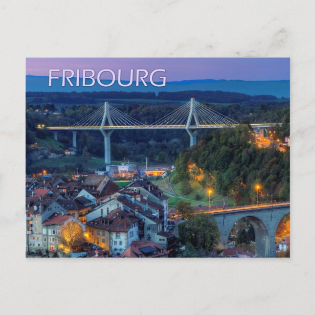 Cartão Postal Fribourg, Suiça (Frente)