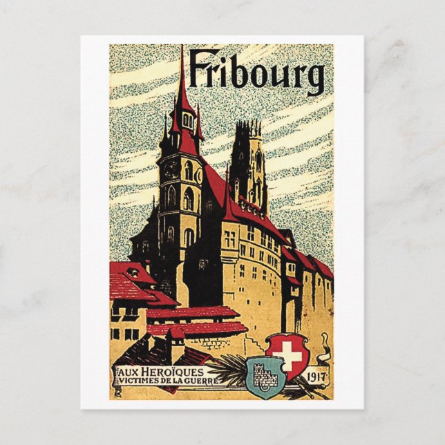 Cartão Postal Fribourg, Suiça (Frente)