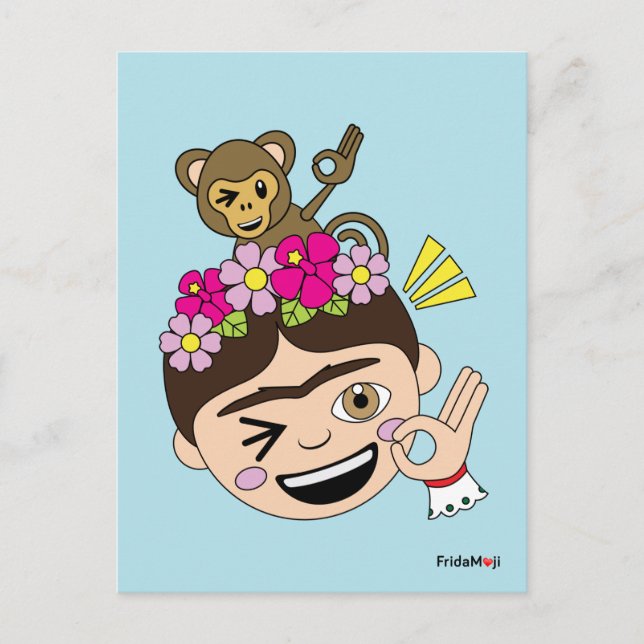 Cartão Postal Frida Kahlo | FridaMoji - uma APROVAÇÃO (Frente)