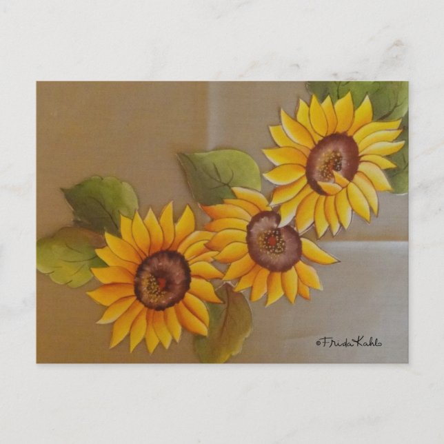 Cartão Postal Frida Kahlo Painted Sunflower (Frente)