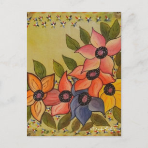 Cartão Postal Frida Kahlo Pintou Flores