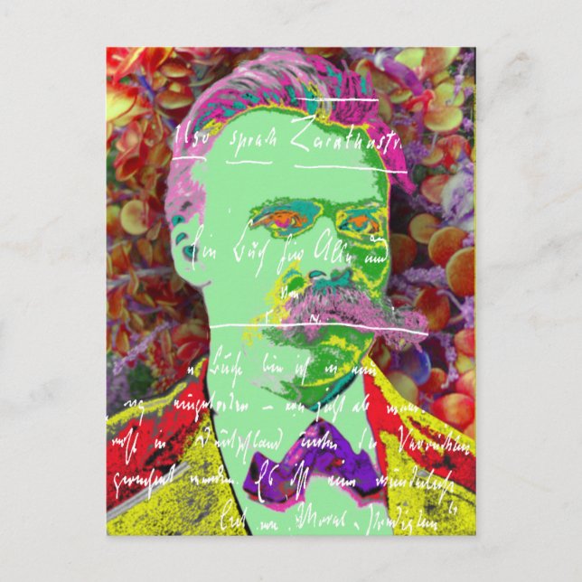 Cartão Postal Friedrich Nietzche Alemão Filósofo Existencial (Frente)