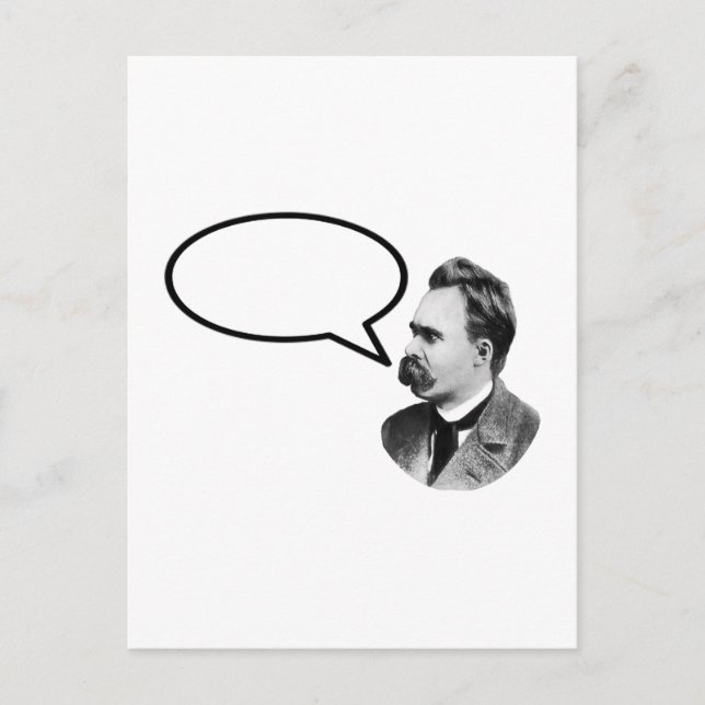 Cartão Postal Friedrich Nietzsche Word Bubble BlackThe MUSEUM Za (Frente)
