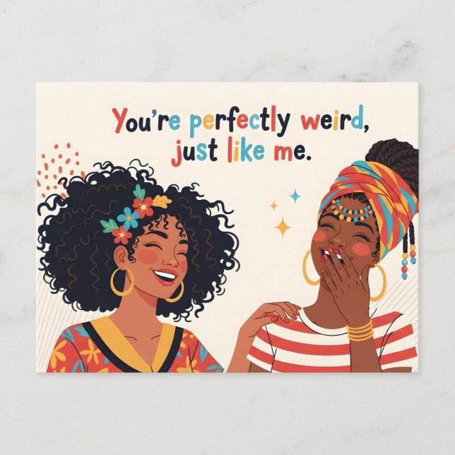 Cartão Postal Friends Beautiful Black Women Laughing (Frente)