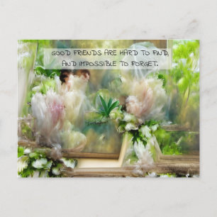 Cartão Postal Friendship Quote Beautiful Floral