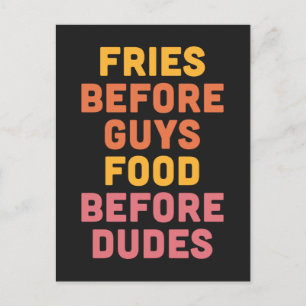 Cartão Postal Fries Antes da Cotação Funny do Cara