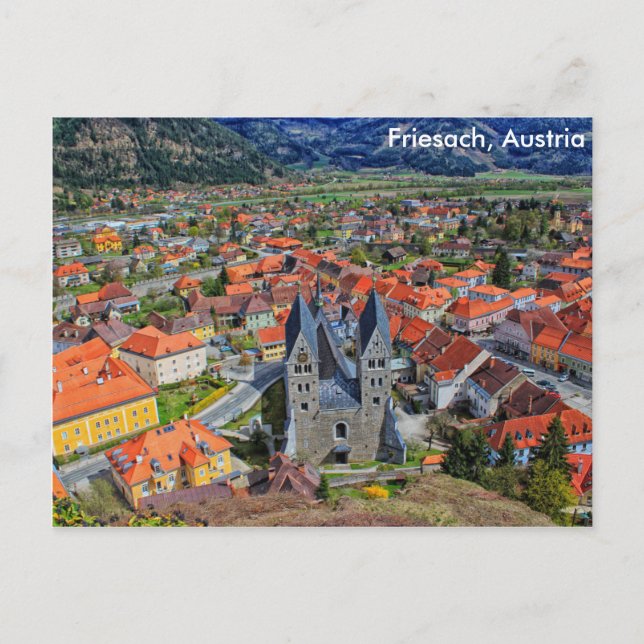 Cartão Postal Friesach, Áustria (Frente)