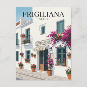 Cartão Postal Frigiliana, Espanha, fachada de um café