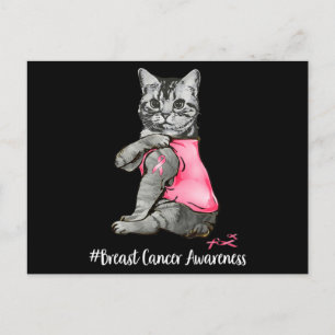 Cartão Postal Frio Rosa De Gato Engraçado Em Outubro Vestimos A