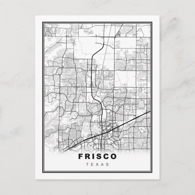 Cartão Postal Frisco Map (Frente)