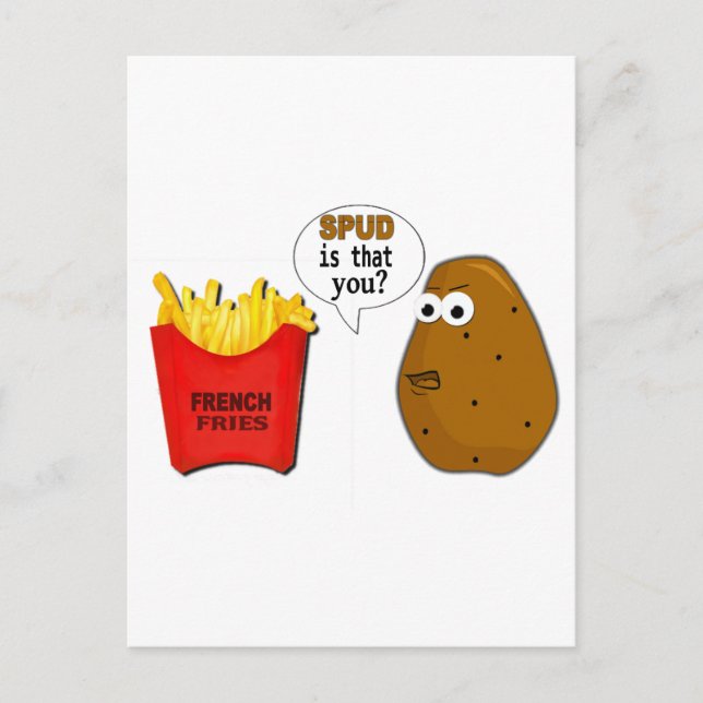 Cartão Postal Fritas de batata é você? (Frente)