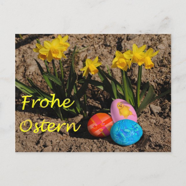 Cartão Postal Frohe Ostern (Frente)