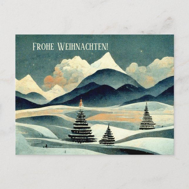Cartão Postal Frohe Weihnachten. Modernes Art Deco Motiv (Frente)