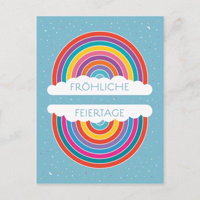 Cartão Postal Fröhliche Feriertage (Frente)