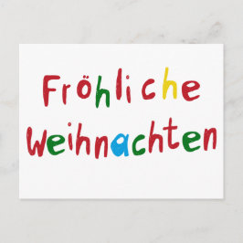 Cartão Postal Fröhliche Weihnachten - Grußkarte bunt