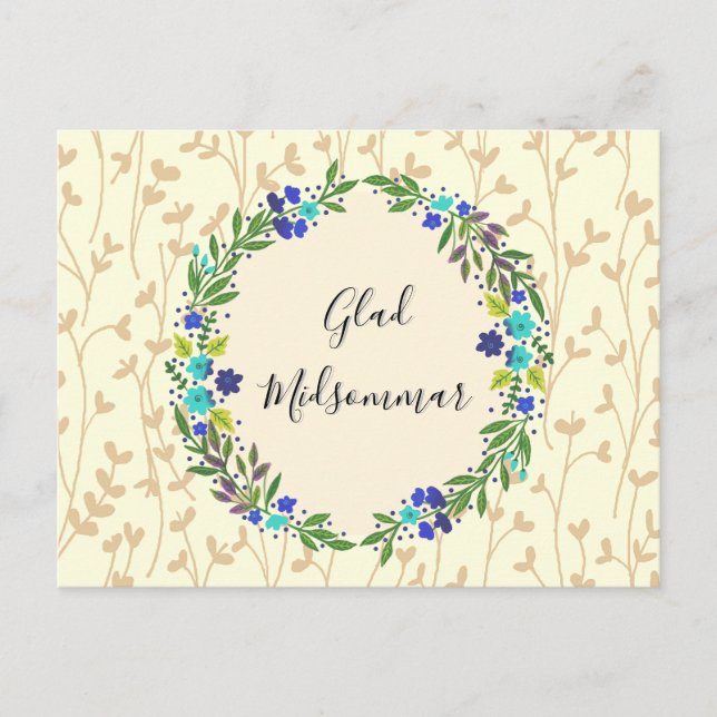 Cartão Postal Fröhlicher Mittsommer (Frente)