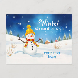 Cartão Postal Fröhlicher Schneemann - Abendstimmung im Schnee |