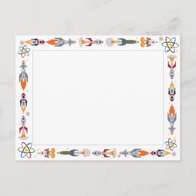 Cartão Postal Fronteira científica entre foguetes de colheita e  (Frente)