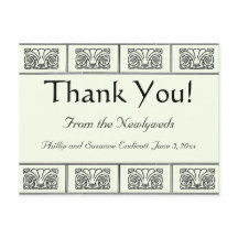 Fronteira de Flores Art Déco Antigo Obrigado