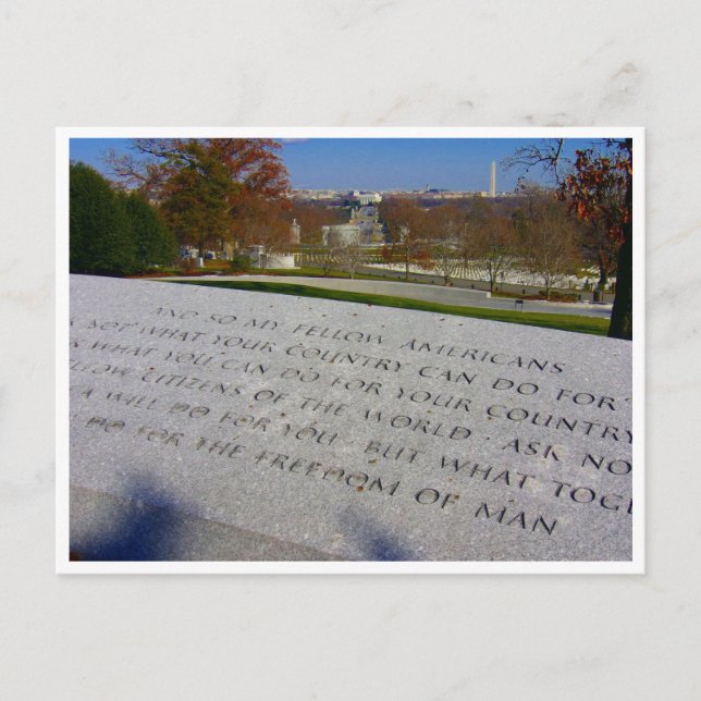 Cartão Postal fronteira memorial jfk arlington (Frente)