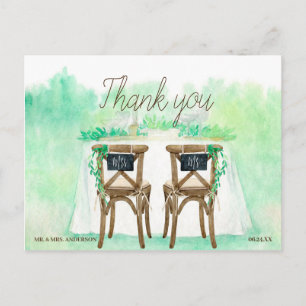 Cartão Postal Fronteira verde pintada à mão