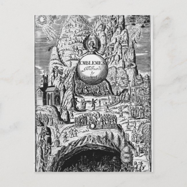 Cartão Postal Frontispício aos "Emblemas" de George Wither, 1635 (Frente)