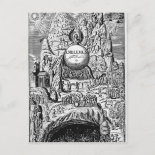 Cartão Postal Frontispício aos "Emblemas" de George Wither, 1635
