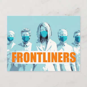 Cartão Postal Frontliners Funcionarios Médico Enfrentando Coron