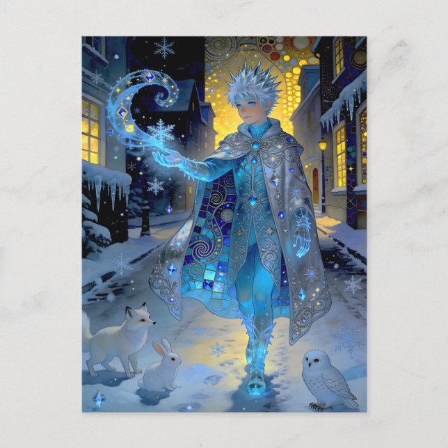 Cartão Postal Frostmaker of a Moonlit Street – A Winter Portrait (Frente)