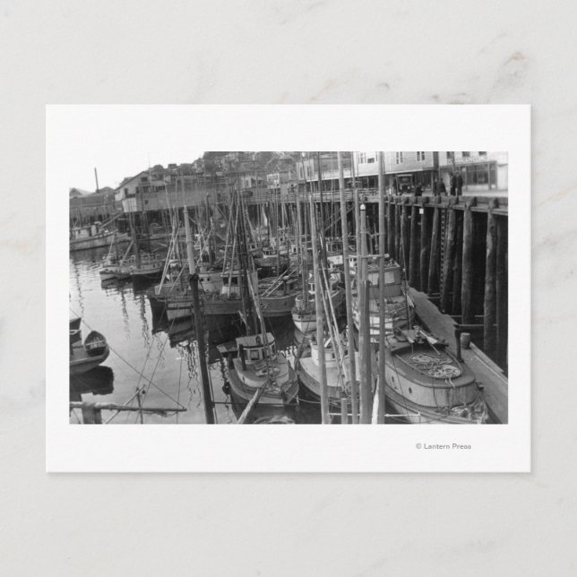 Cartão Postal Frota Trolando em Ketchikan, no Alaska Fotografia (Frente)