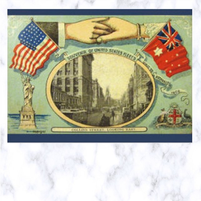 Cartão Postal Frotas dos EUA Visitam a Austrália 1908 (Criador carregado)