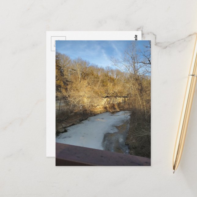 Cartão Postal Frozen Stream in the Burlington Iowa  (Frente/Verso In Situ)