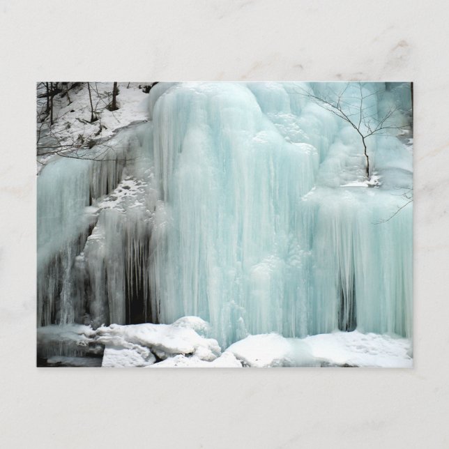 Cartão Postal Frozen Waterfall, blue (Frente)