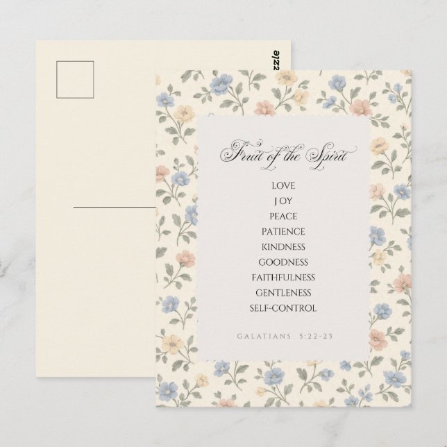 Cartão Postal Fruit of the Spirit Galatians 5:22–23 Bible Verse  (Frente/Verso)