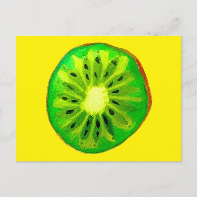 Cartão Postal fruta de água original brilhante do kiwi pop art (Frente)