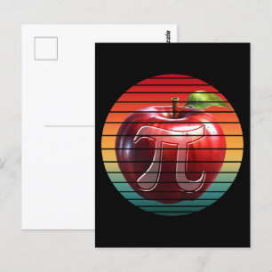 Cartão Postal Fruta de Maçã no Dia de Pi da Tendência Moderna