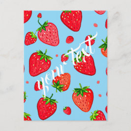 Cartão Postal Fruta de morango vermelho