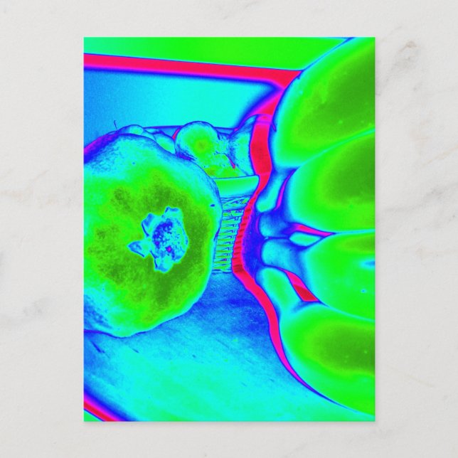 Cartão Postal fruta fluorescente verde (Frente)