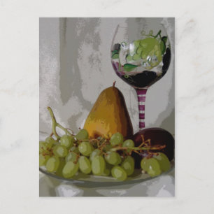 Cartão Postal Fruta No Vinho