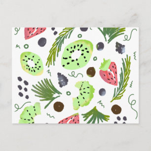 Cartão Postal Fruta Salad Morangos Tropicais Kiwi Berry