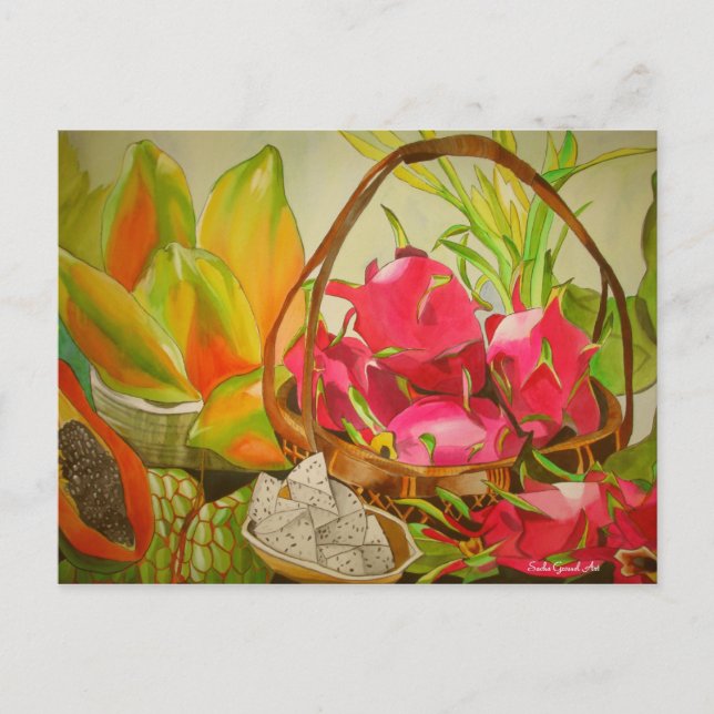 Cartão Postal Fruta tropical A vida inteira é a arte original de (Frente)